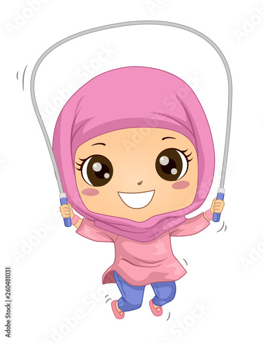 Kid Girl Muslim Jumping Rop...