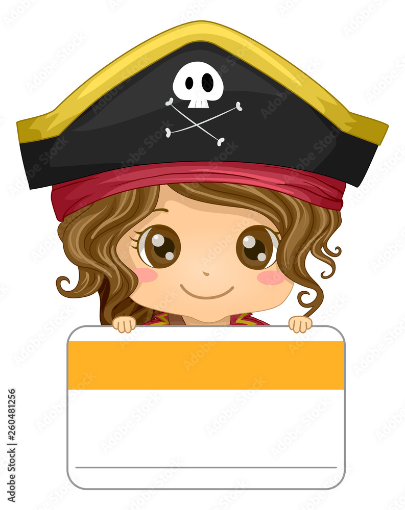 Kid Girl Pirate Name Illustration Stock Vector Adobe Stock