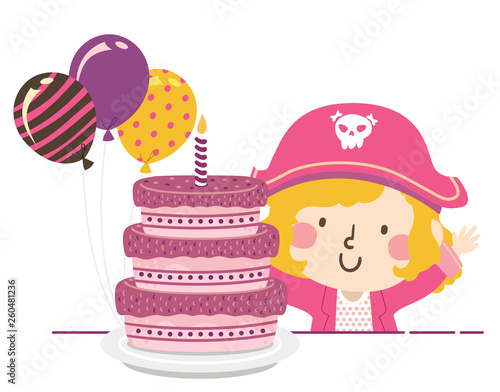 Kid Girl Pirate Party Cake ...