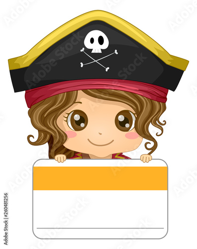 Kid Girl Pirate Tag Name Il...