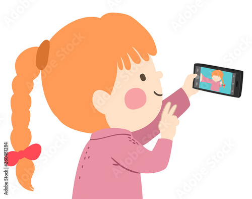 Kid Girl Take Picture Mobil...