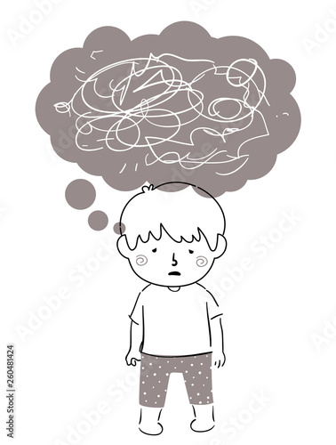 Kid Boy Doodle Negative Distorted Thoughts
