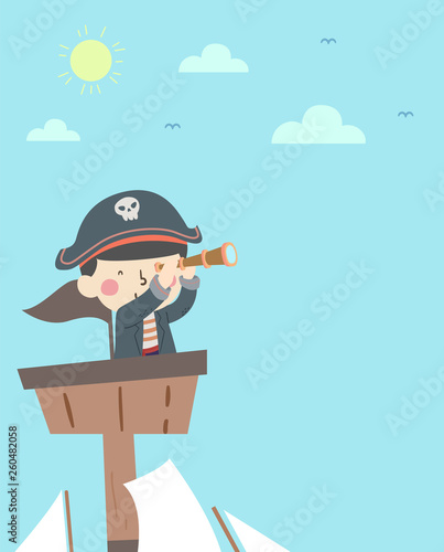 Kid Boy Pirate Top Ship Tel...