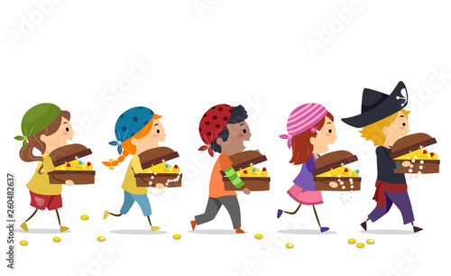 Stickman Kids Pirates Run T...