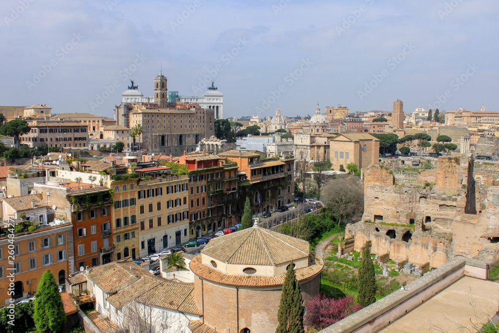 View of Rome from Hill Palatin. March, 2014