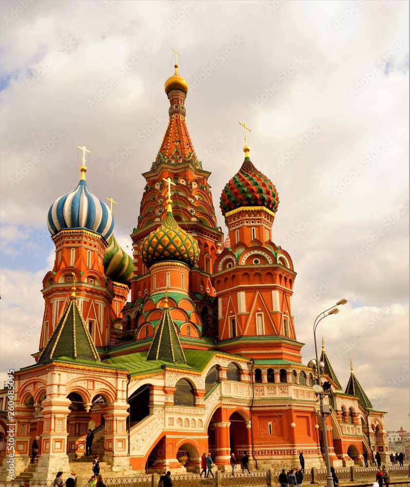 Cathedral of the Intercession - St. Basil's Cathedral on red square in Moscow, a monument of Russian architecture. The Central Church was built in honor of the Intercession of the virgin, combines the