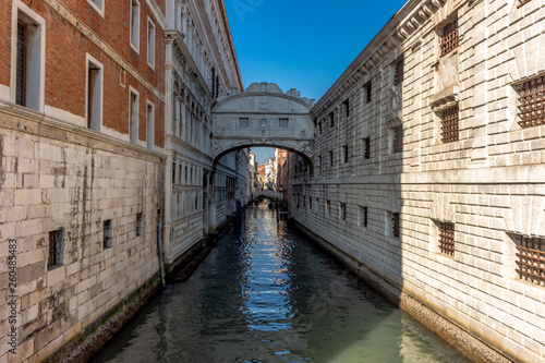 Italy, Venice, view of the bridge of sighs.