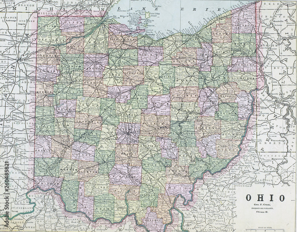Fototapeta premium Old map. Engraving image