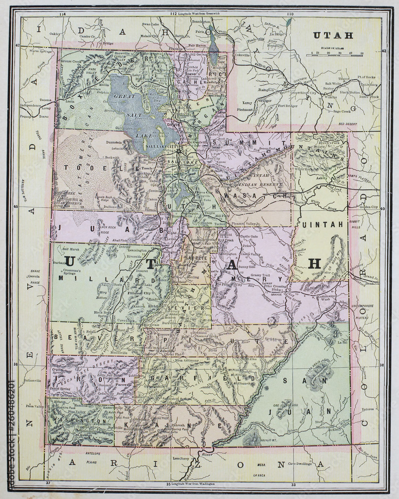 Obraz premium Old map. Engraving image