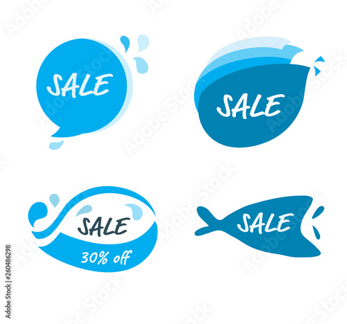 taq banner logo vector and element design for Songkran festival summer festival by handdraw with many shape of blue drop water splash design and wording box inside for all purpose decoration photo