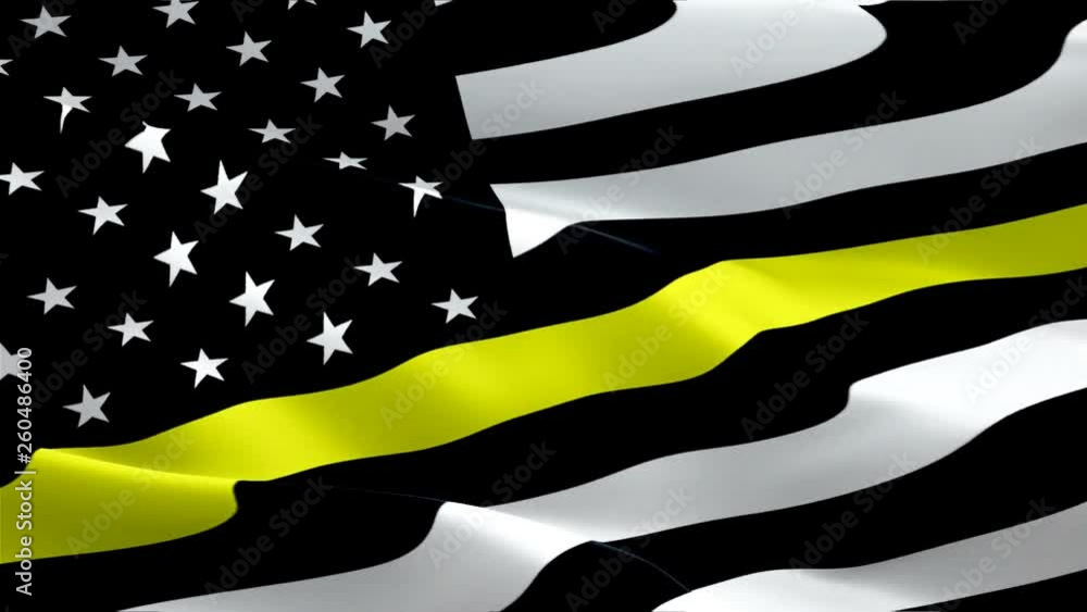 911 memorial Responder waving flag. National 3d Emergency medical