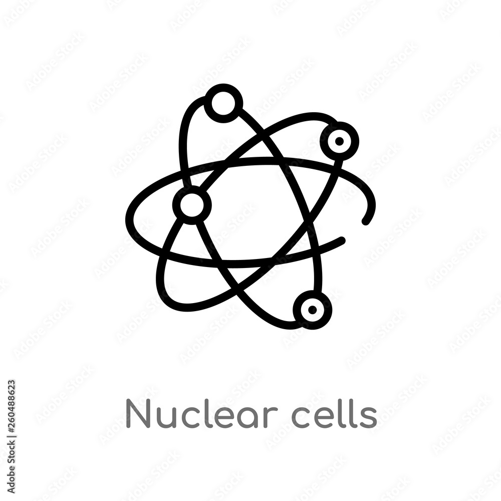 outline nuclear cells vector icon. isolated black simple line element illustration from user interface concept. editable vector stroke nuclear cells icon on white background outline nuclear cells vector icon. isolated black simple line element illustration from user interface concept. editable vector stroke nuclear cells icon on white background