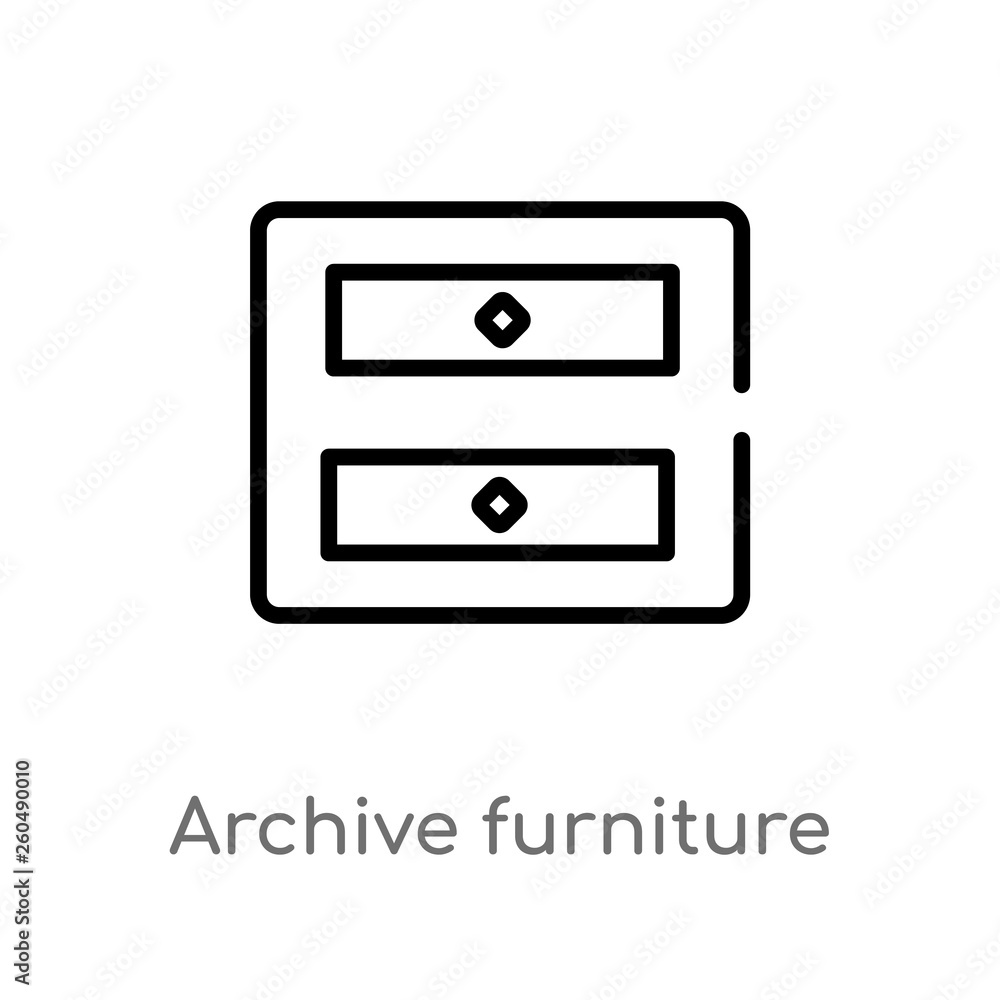 outline archive furniture of two drawers vector icon. isolated black simple line element illustration from user interface concept. editable vector stroke archive furniture of two drawers icon on outline archive furniture of two drawers vector icon. isolated black simple line element illustration from user interface concept. editable vector stroke archive furniture of two drawers icon on