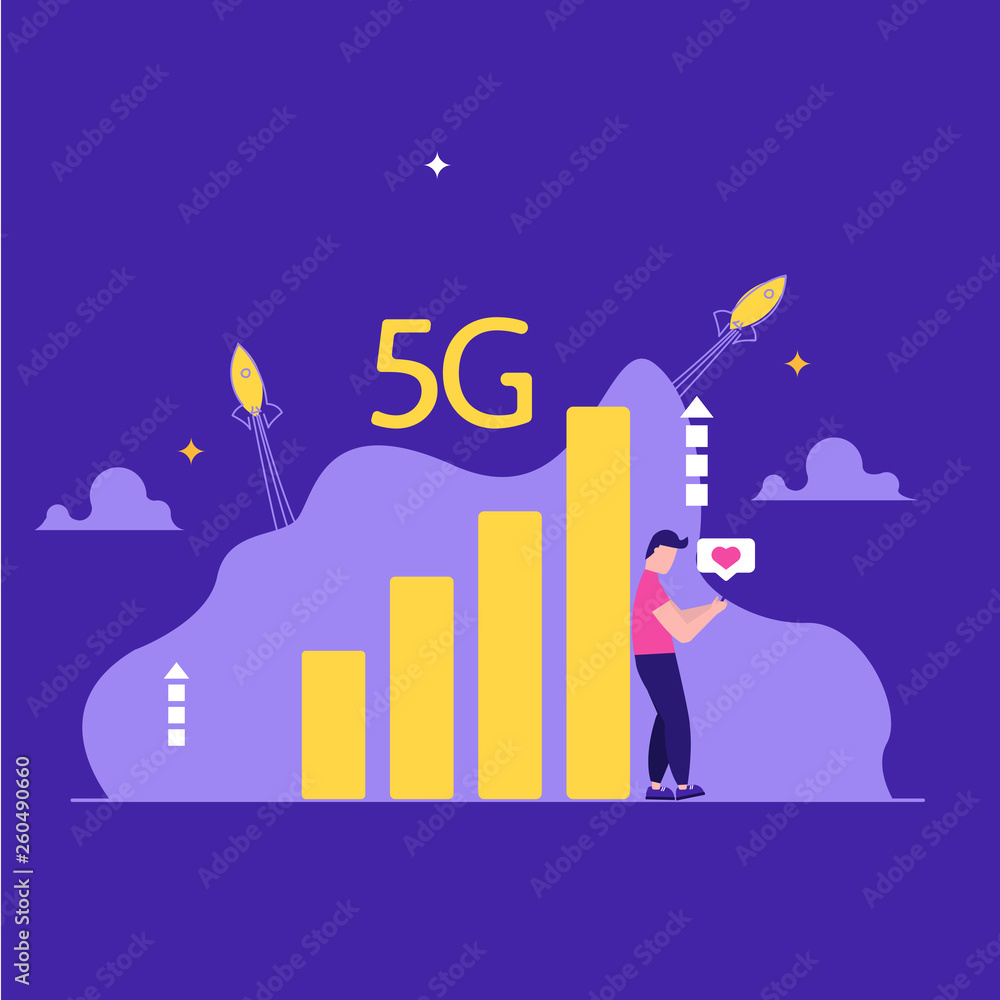 Obraz premium Concept of 5G Internet connection