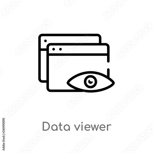 outline data viewer vector icon. isolated black simple line element illustration from user interface concept. editable vector stroke data viewer icon on white background