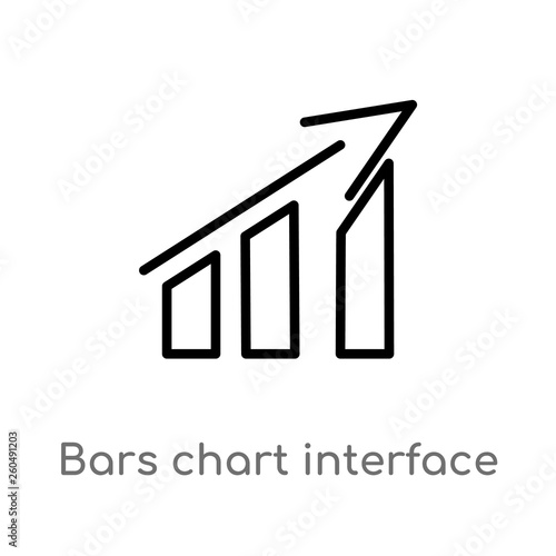 Fotografia outline bars chart interface ascending vector icon