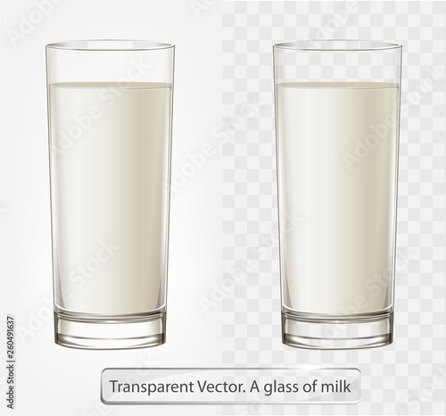 Transparent vector glass with milk