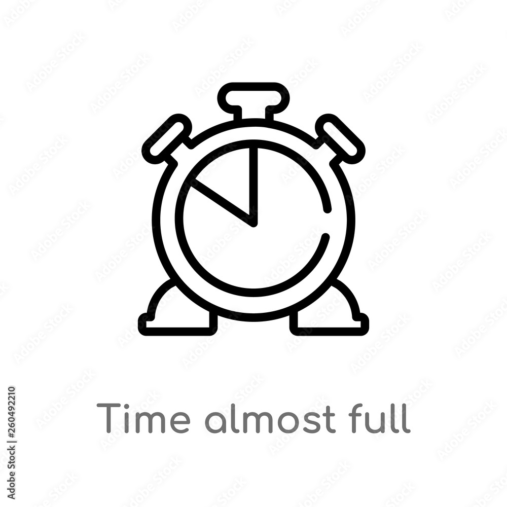 outline time almost full vector icon. isolated black simple line element illustration from ultimate glyphicons concept. editable vector stroke time almost full icon on white background outline time almost full vector icon. isolated black simple line element illustration from ultimate glyphicons concept. editable vector stroke time almost full icon on white background