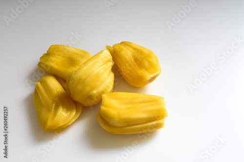 fresh jackfruit fruit on white background