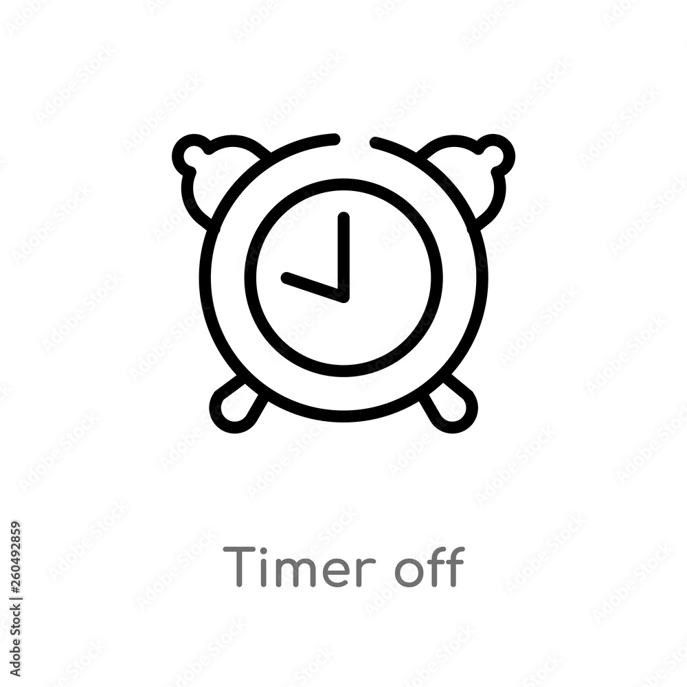 outline timer off vector icon. isolated black simple line element illustration from ultimate glyphicons concept. editable vector stroke timer off icon on white background