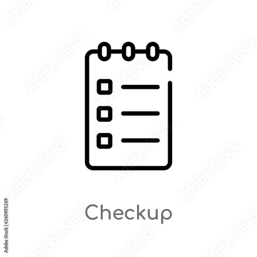 outline checkup vector icon. isolated black simple line element illustration from user concept. editable vector stroke checkup icon on white background © zaurrahimov