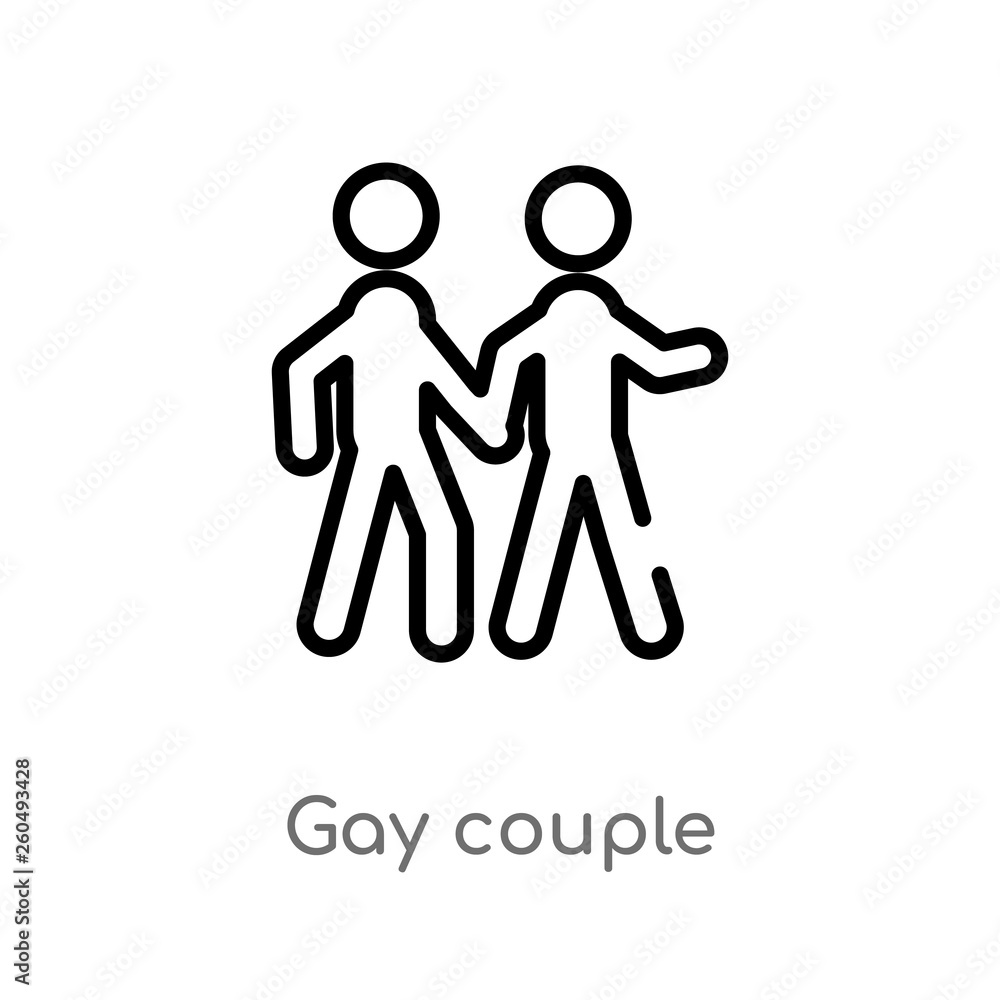 outline gay couple vector icon. isolated black simple line element illustration from user concept. editable vector stroke gay couple icon on white background outline gay couple vector icon. isolated black simple line element illustration from user concept. editable vector stroke gay couple icon on white background