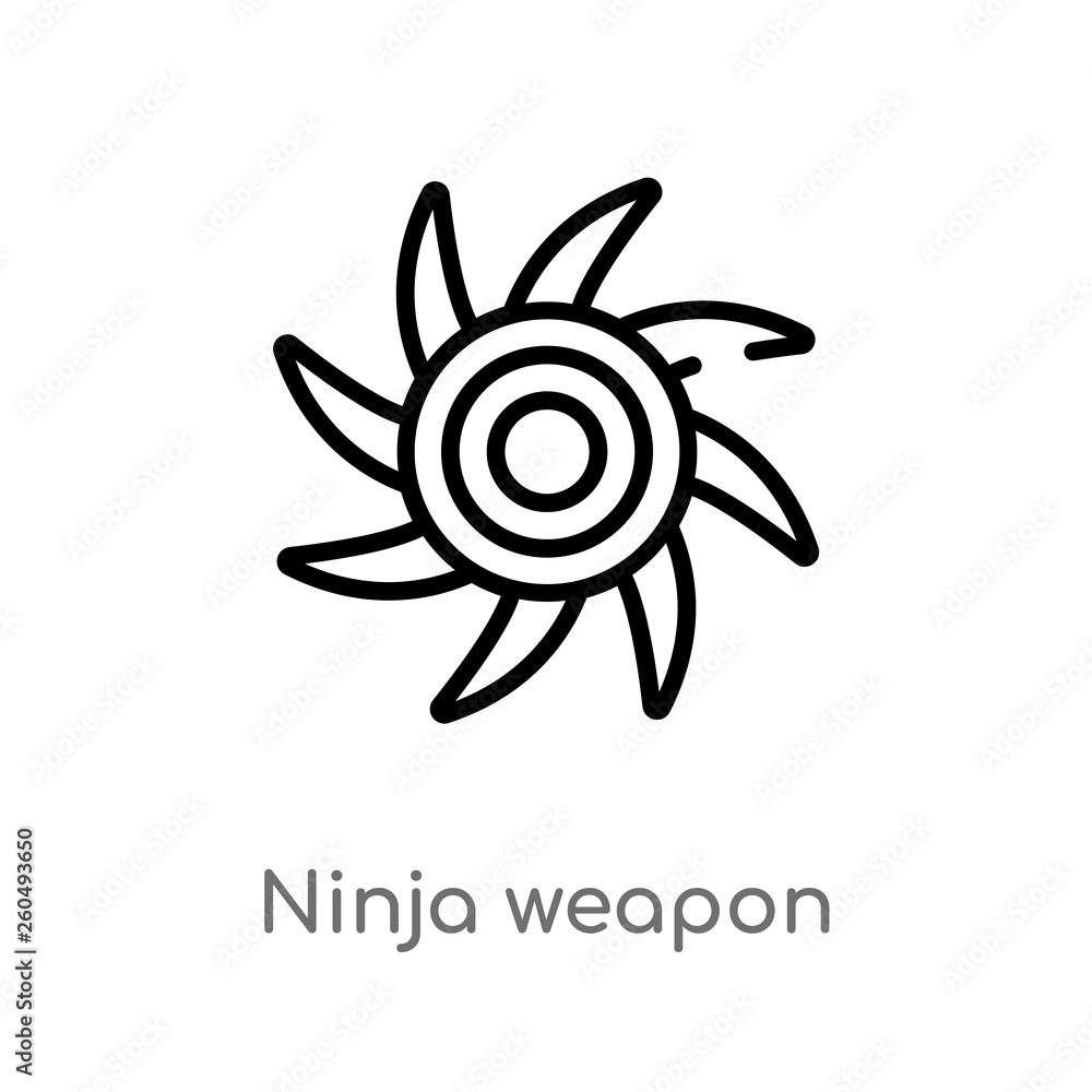 Fototapeta premium outline ninja weapon vector icon. isolated black simple line element illustration from user concept. editable vector stroke ninja weapon icon on white background