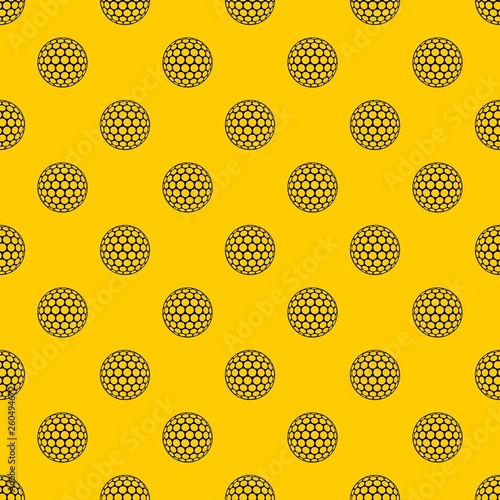 Black and white golf ball pattern seamless vector repeat geometric yellow for any design