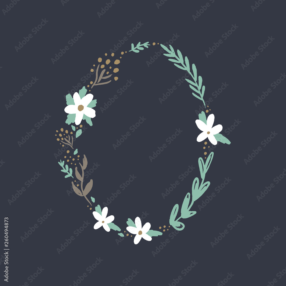 Wedding clipart floral frame. Vector graphics. Good for invitations