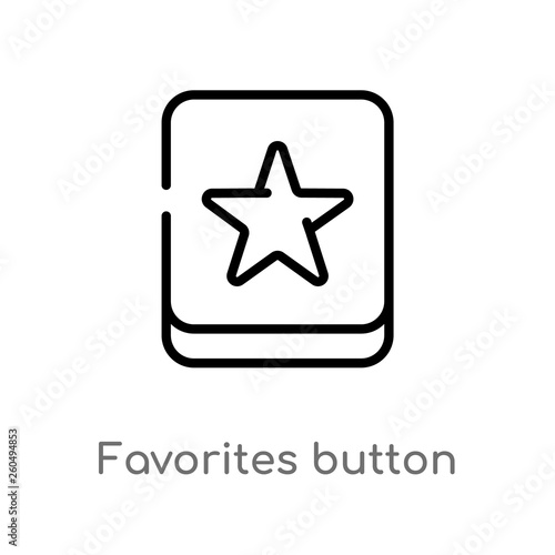 outline favorites button vector icon. isolated black simple line element illustration from user interface concept. editable vector stroke favorites button icon on white background