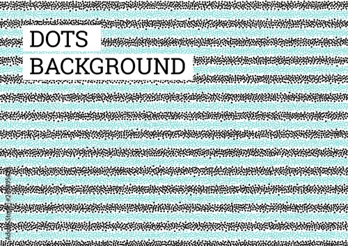 Fun abstract background, menthol and black dots on white background. Modern striped background, vector chaotic dots. Vector backdrop, template for your text and design. Trendy striped texture.