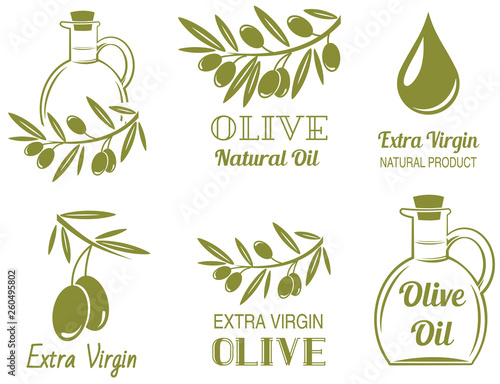 Vector set of olive oil  labels