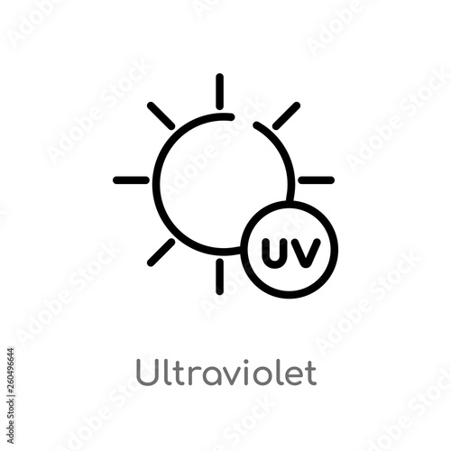 outline ultraviolet vector icon. isolated black simple line element illustration from weather concept. editable vector stroke ultraviolet icon on white background