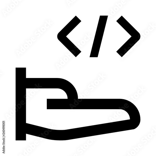 icon Hand coding programming code offer