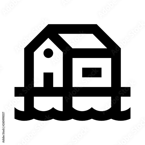 icon House home place building pile on the water