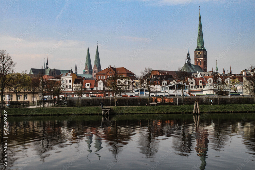 Lübeck, Altstadtblick vom Klughafen Lübeck, Altstadtblick vom Klughafen
