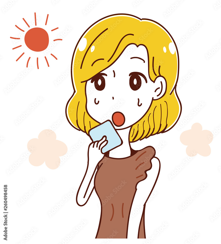 汗っかきの女性のイラスト素材 Stock Vector Adobe Stock