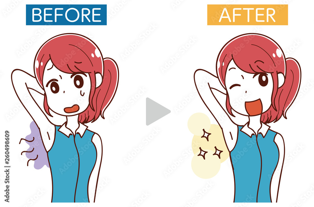 イラスト素材 女性ワキのにおい ビフォーアフター Stock Vector Adobe Stock イラスト素材 女性ワキのにおい ビフォーアフター Stock Vector Adobe Stock