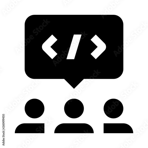 icon Coding programming code coder discussion bubble
