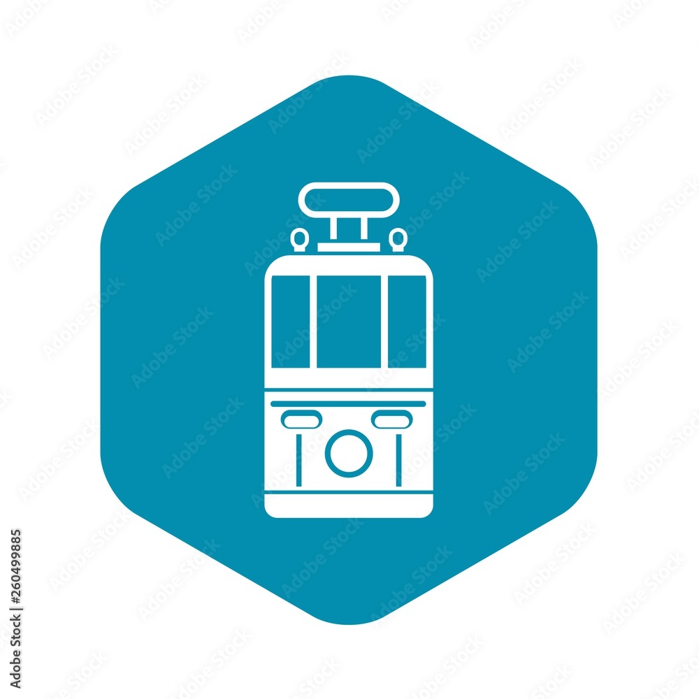 Tram front view icon. Simple illustration of tram front view vector icon for web Tram front view icon. Simple illustration of tram front view vector icon for web