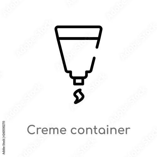 outline creme container black vector icon. isolated black simple line element illustration from woman clothing concept. editable vector stroke creme container black icon on white background