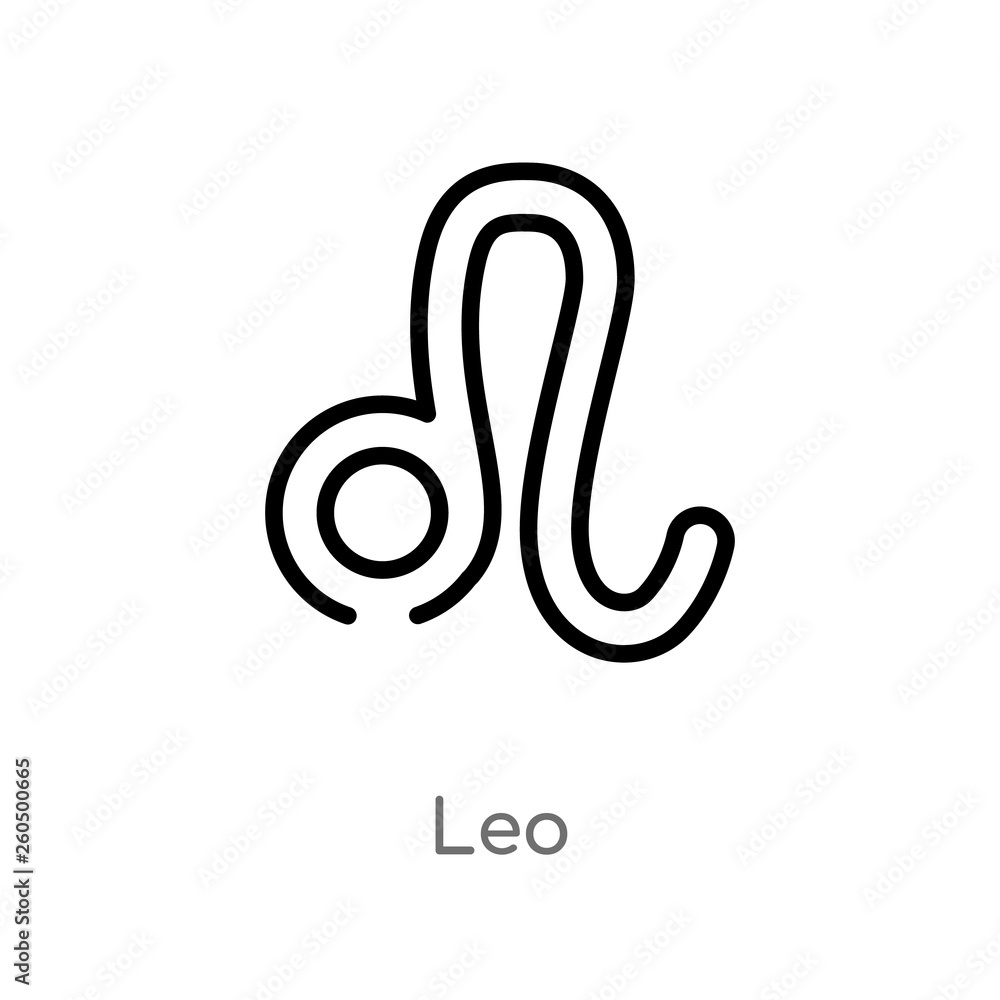 Obraz premium outline leo vector icon. isolated black simple line element illustration from zodiac concept. editable vector stroke leo icon on white background
