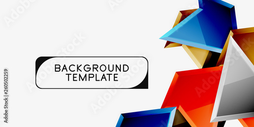 Free Download Minimal geometrical triangles with 3d effect abstract background template - GFXLoad