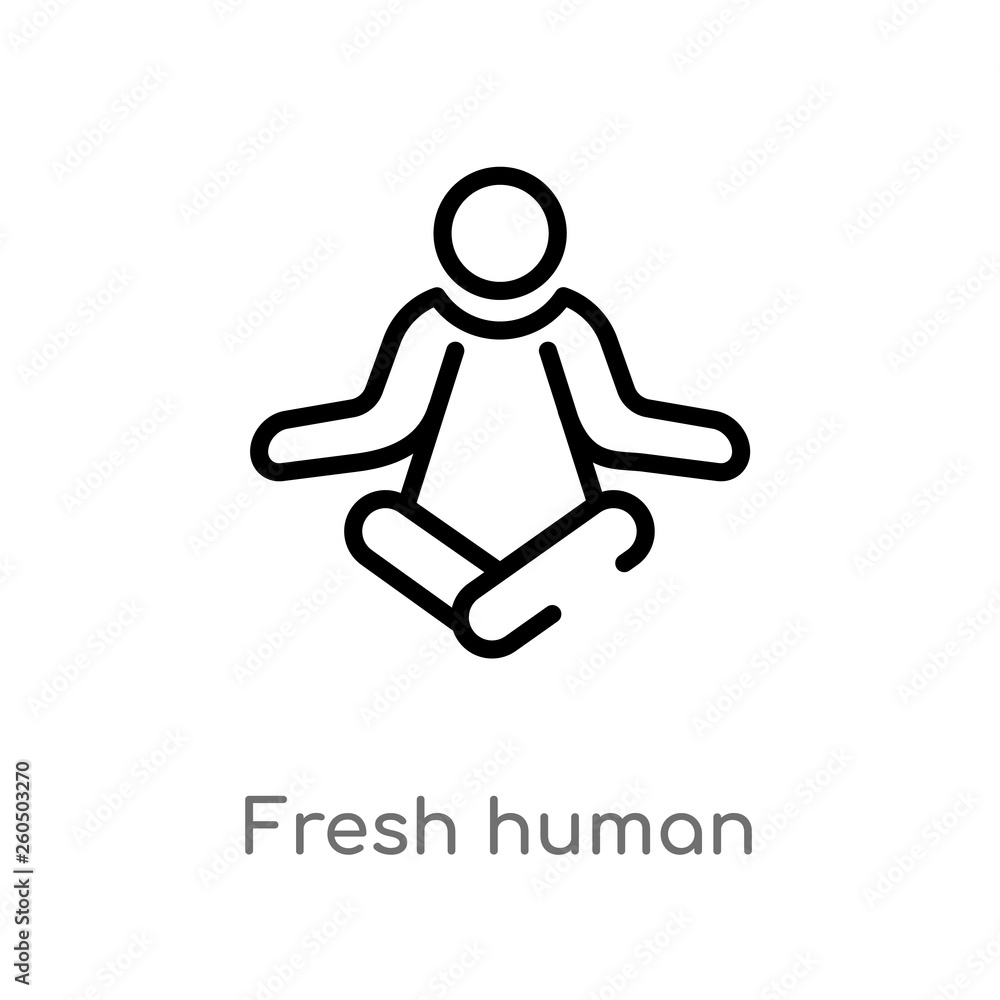 outline fresh human vector icon. isolated black simple line element illustration from feelings concept. editable vector stroke fresh human icon on white background outline fresh human vector icon. isolated black simple line element illustration from feelings concept. editable vector stroke fresh human icon on white background