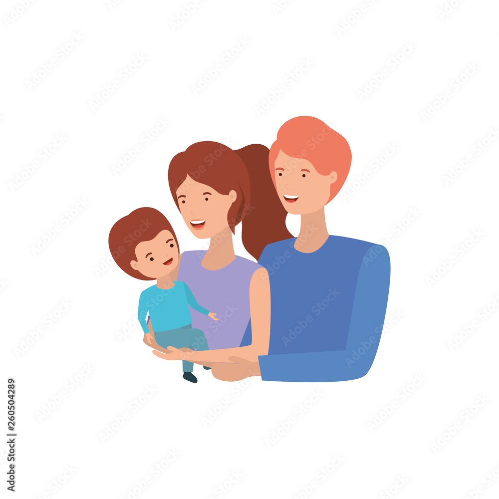 couple of parents with son avatar character couple of parents with son avatar character