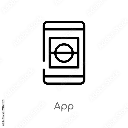 outline app vector icon. isolated black simple line element illustration from football concept. editable vector stroke app icon on white background