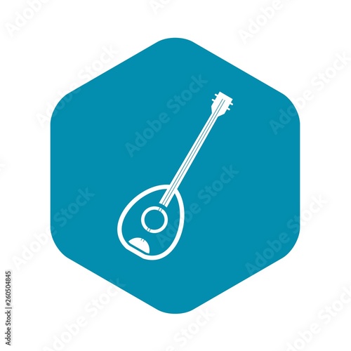 Saz turkish music instrument icon. Simple illustration of saz turkish music instrument vector icon for web