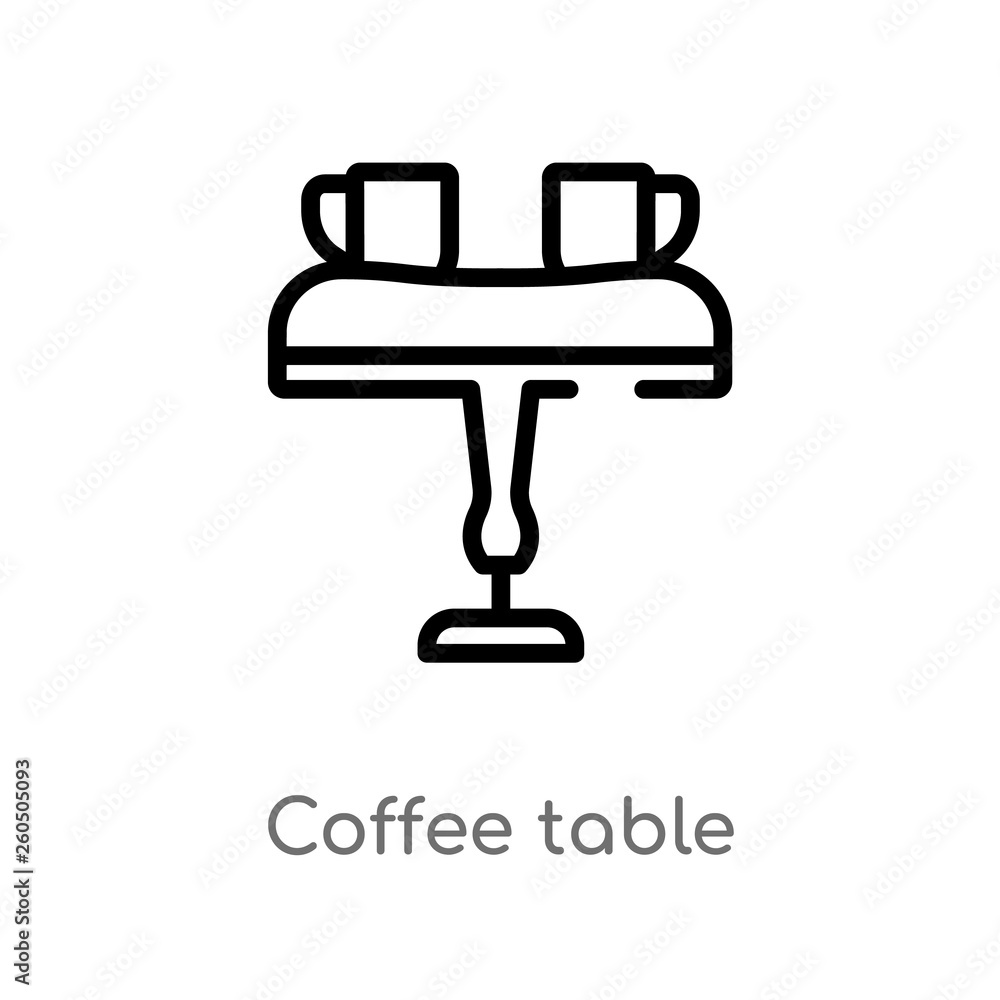 outline coffee table vector icon. isolated black simple line element illustration from furniture and household concept. editable vector stroke coffee table icon on white background outline coffee table vector icon. isolated black simple line element illustration from furniture and household concept. editable vector stroke coffee table icon on white background