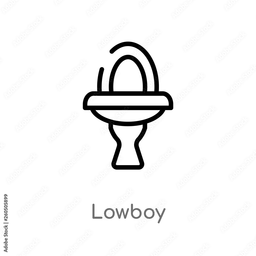 outline lowboy vector icon. isolated black simple line element illustration from furniture and household concept. editable vector stroke lowboy icon on white background outline lowboy vector icon. isolated black simple line element illustration from furniture and household concept. editable vector stroke lowboy icon on white background