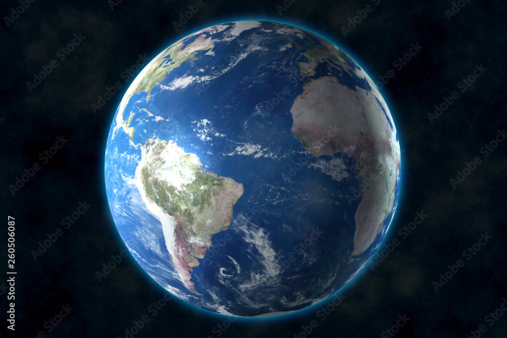 Planet Earth in space. 3D rendering, elements of this image furnished by NASA Planet Earth in space. 3D rendering, elements of this image furnished by NASA